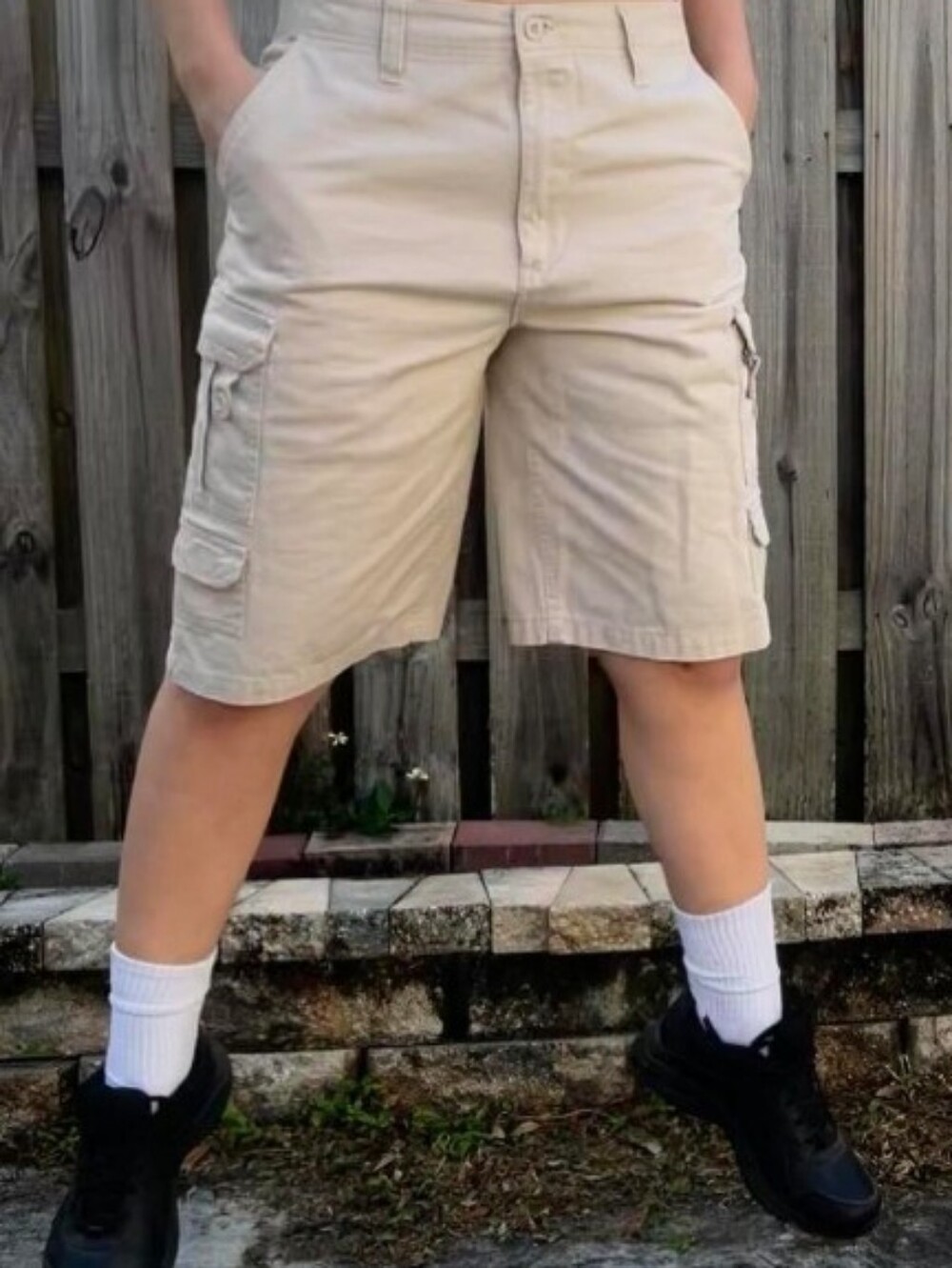 Airwalk Men's Beige Cotton Twill Casual Cargo Shorts Size 32